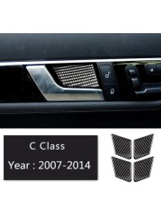 Carbon Fiber For Mercedes-Benz C Class W204 Car Interior Gear Shift Air Conditioning CD Reading Panel Light Cover Trim Car Stickers