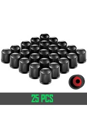 10/25/50/100pcs Black Tire Valve Caps, With Rubber O-Ring, Universal Stem Caps For Cars Bike, Bike, Truck, Motorcycle