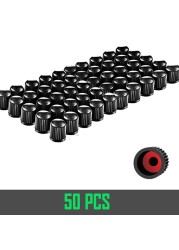 10/25/50/100pcs Black Tire Valve Caps, With Rubber O-Ring, Universal Stem Caps For Cars Bike, Bike, Truck, Motorcycle