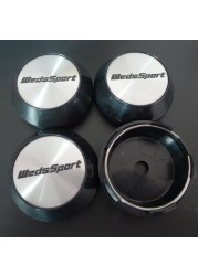 4pcs 65mm WedsSport Wheel Center Caps Hub Weds Sport Logo Emblem Badge Rims Cover Car Styling Accessories