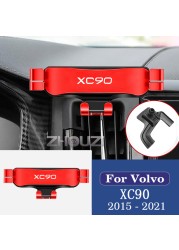 Car Mobile Phone Holder Air Vent Outlet Clip Holder GPS Gravity Navigation Bracket For Volvo XC90 2015-2021 Car Accessories