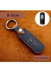 Remote Smart Car Key Case For Mazda 2 CX-5 Atenza Axela CX-7 CX-9 CX-3 CX-4 CX-8 MX5 M2 M3 M5 M6 GT Leather Keychain Cover Bag