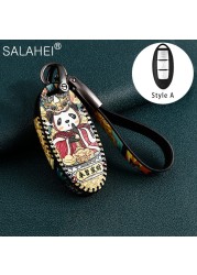 Leather Car Key Case For Infiniti Q50 QX60 Nissan Qashqai Juke J10 J11 X-Trail T32 T31 Kicks Tiida Pathfinder Note Design