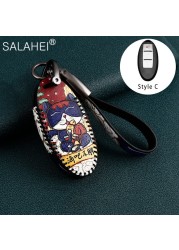 Leather Car Key Case For Infiniti Q50 QX60 Nissan Qashqai Juke J10 J11 X-Trail T32 T31 Kicks Tiida Pathfinder Note Design