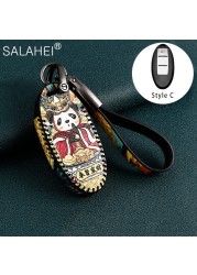 Leather Car Key Case For Infiniti Q50 QX60 Nissan Qashqai Juke J10 J11 X-Trail T32 T31 Kicks Tiida Pathfinder Note Design