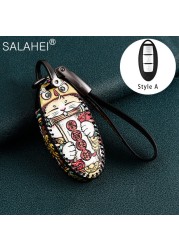 Leather Car Key Case For Infiniti Q50 QX60 Nissan Qashqai Juke J10 J11 X-Trail T32 T31 Kicks Tiida Pathfinder Note Design