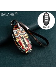 Leather Car Key Case For Infiniti Q50 QX60 Nissan Qashqai Juke J10 J11 X-Trail T32 T31 Kicks Tiida Pathfinder Note Design