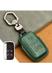 Luxury Genuine Leather Car Key Case For Jaguar Land Rover Evoque Sport Accessories Keychains Bag Holder Keyring Fob Shell