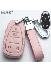 Leather For Car Key Case Auto Key Protection Cover For Chevrolet New Malibu XL Equinox Car Holder Shell Car Styling Accessories