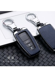 2 34 Button Galvanized Alloy Leather Car Key Case Shell For Toyota CHR C-HR Prado Camry Avalon Prius Corolla RAV4 Keychain