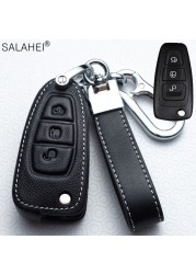 Leather Car Key Case Car Key Cover Ford Fiesta Focus 3 4 ST Mondeo Ecosport Kuga Ranger C-Max S-Max