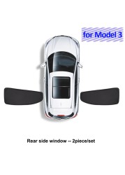 Sunshade For Tesla Model 3 2022 Car Accessories Side Window Sun Shade Privacy Louver Blinds Shade Net Rear Windshield