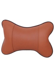 1PC Car Neck Pillows PU Leather Head Support Protector Universal Headrest Backrest Pillow Fit Car Elastic Headrest