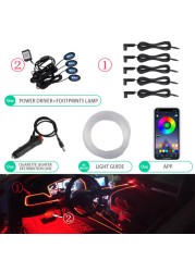 Car EL Neon Strip Light Car Ambient Light Sound Control Light RGB LED Auto Decor Atmosphere Lamp with 12V Cigarette Lighter