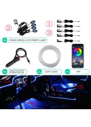 Car EL Neon Strip Light Car Ambient Light Sound Control Light RGB LED Auto Decor Atmosphere Lamp with 12V Cigarette Lighter