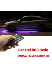 LED Car Underwater Lights Remote/APP Control Chassis Neon Lights RGB Flexible Strips Atmosphere Lamp Underwater System