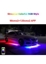 LED Car Underwater Lights Remote/APP Control Chassis Neon Lights RGB Flexible Strips Atmosphere Lamp Underwater System