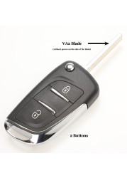 jingyuqin CE0523 Modified Flip Key Shell For Citroen C2 C4 C5 Berlingo Xsara Picasso Peugeot 306 407 807 Partner VA2/HU83 2/3BTN