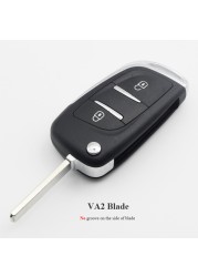 jingyuqin - Car Remote Key Case, Adjustable, For Peugeot 2/3, 307, 408, Citroen C2, C3, C4, C5, HU83/VA2, CE0536 Blade, 308 BTN