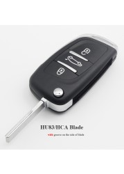 jingyuqin - Car Remote Key Case, Adjustable, For Peugeot 2/3, 307, 408, Citroen C2, C3, C4, C5, HU83/VA2, CE0536 Blade, 308 BTN