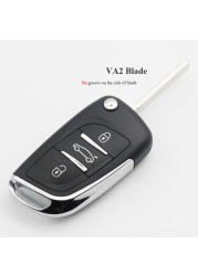 jingyuqin - Car Remote Key Case, Adjustable, For Peugeot 2/3, 307, 408, Citroen C2, C3, C4, C5, HU83/VA2, CE0536 Blade, 308 BTN