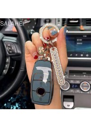 PU Diamond Car Key Case For Benz 2017 E Class W213 2018 S class Benz W245 W204 W205 W210 W212 W221 W222 CLK Accessories