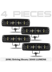 6D Lens LED Light Bar 6 Inch LED Bar Offroad Driving Beam Work Lamp Fog Lights For Niva Lada 4X4 ATV SUV Truck Tractor 12V 24V