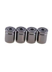 4psc Bullet Shell Universal Car Wheel Tire Valve Caps,Rim Tire Stem Covers,Aluminum Alloy Car Styling Parts Accessories