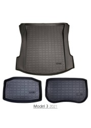 Full sets plain TPE rubber trunk frank mat for Model Y Tesla Model 3 2021-2022 2018-2020 cargo liners cargo tray car boot mats