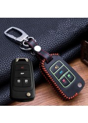 New Luminous Leather Car Key Case For Chevrolet Cruze Aveo Trax Opel Astra Corsa Meriva Zafira Antara J Mokka Badge For Buick