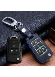 New Luminous Leather Car Key Case For Chevrolet Cruze Aveo Trax Opel Astra Corsa Meriva Zafira Antara J Mokka Badge For Buick