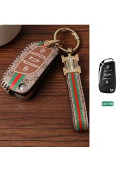 Luxury Car Key Case Leather Fob Protector Keychain for Citroen C-Quatre C3xr C5x C4lc C5 Aircross C6 Accessories Keyring