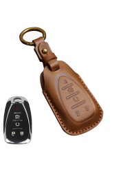 Luxury Leather Car Key Case Cover Fob Protector Keychain Holder For Chevy Chevrolet 2021 JM Trax Crvalier Cruze Malibu Keyring