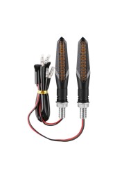 2pcs Motorcycle LED Turn Signals Indicator 12V Amber Flasher Arrow Signals Light