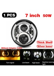 45W/60W/75W/80W/90W Car Led 7 Inch Car Accessories Angel Eyes H4 Led Headlight For Lada Niva 4X4 Uaz Hunter Hummer