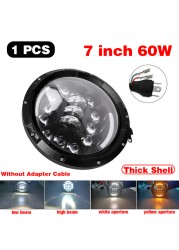 45W/60W/75W/80W/90W Car Led 7 Inch Car Accessories Angel Eyes H4 Led Headlight For Lada Niva 4X4 Uaz Hunter Hummer