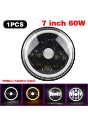 45W/60W/75W/80W/90W Car Led 7 Inch Car Accessories Angel Eyes H4 Led Headlight For Lada Niva 4X4 Uaz Hunter Hummer