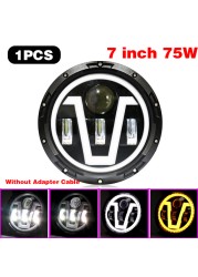 45W/60W/75W/80W/90W Car Led 7 Inch Car Accessories Angel Eyes H4 Led Headlight For Lada Niva 4X4 Uaz Hunter Hummer