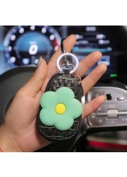 Genuine Leather Car Key Case Mini Car Key Cover Cute Keychain Storage Bag Purse Key Chain Pendant Girl Gift Car Accessories