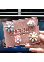 Cute Short Ultra-thin Leather Wallet Zero Small Hand Wallet Lady Credit Card Holder Driver's License Cover Business Card Holder