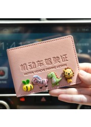 Cute Short Ultra-thin Leather Wallet Zero Small Hand Wallet Lady Credit Card Holder Driver's License Cover Business Card Holder