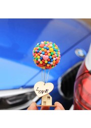 Flying House Balloon Car Decoration Center Console Interior Decor Home Party Desktop Ornaments Birthday Cake Decoration