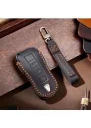 New Luxury Genuine Leather Car Key Cover Case For Porsche Macan 718 Cayenne Palmer Lamela 911 Keychain Holder Car Accessories