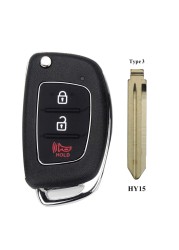 jingyuqin 10pcs 3 Button Car Remote Key Case For Hyundai HB20 IX35 I45 Santa Fe Accent I40 I20 HY15/HY20/TOY40 Blade Fob Shell