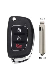 jingyuqin 10pcs 3 Button Car Remote Key Case For Hyundai HB20 IX35 I45 Santa Fe Accent I40 I20 HY15/HY20/TOY40 Blade Fob Shell