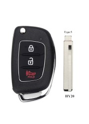 jingyuqin 10pcs 3 Button Car Remote Key Case For Hyundai HB20 IX35 I45 Santa Fe Accent I40 I20 HY15/HY20/TOY40 Blade Fob Shell