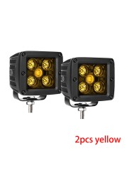 Luyoo 3 Inch LED Light Cubes 12V 24V Amber 3000K Led Work Light Bar For Truck Car Atv 4x4 UTV Boat Spot Driving Offroad Fog Light