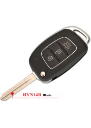 jingyuqin Horizontal Flip Remote Car Key Blade Shell For Hyundai Santa Fe Creta Elantra Verna Solaris IX25 IX35 IX45 HB20