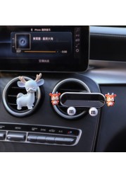 Cute Universal Car Phone Holder Air Conditioning Air Outlet Decoration Air Freshener Car Perfume Ladies Auto Interior Accessories