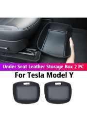 Car Trunk Organizer Booster For Tesla Model Y Model 3 2021-2022 Leather Mat Refit Interior Trim Accessories